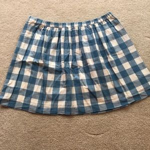 J. Crew Blue and White Pleated S/S Skirt